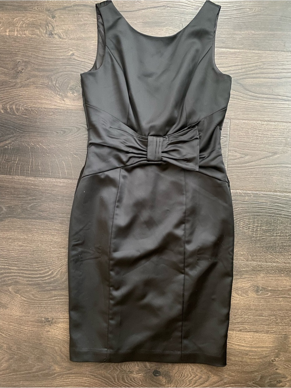 WHBM Satin Dress Black Bow SZ 6 NWT